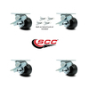 Service Caster 3.25 Inch Phenolic Caster Set with Ball Bearings and Brake/Swivel Lock SCC SCC-30CS3420-PHB-SLB-BSL-4